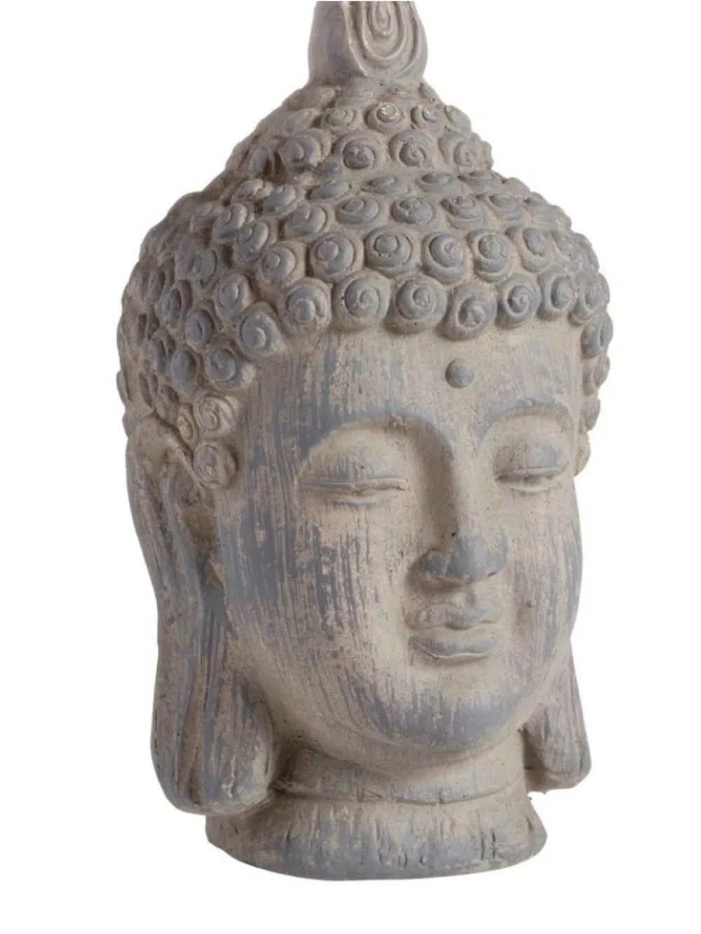 Cost Plus World Market Gray Ceramic Buddha Head Accent Statue
